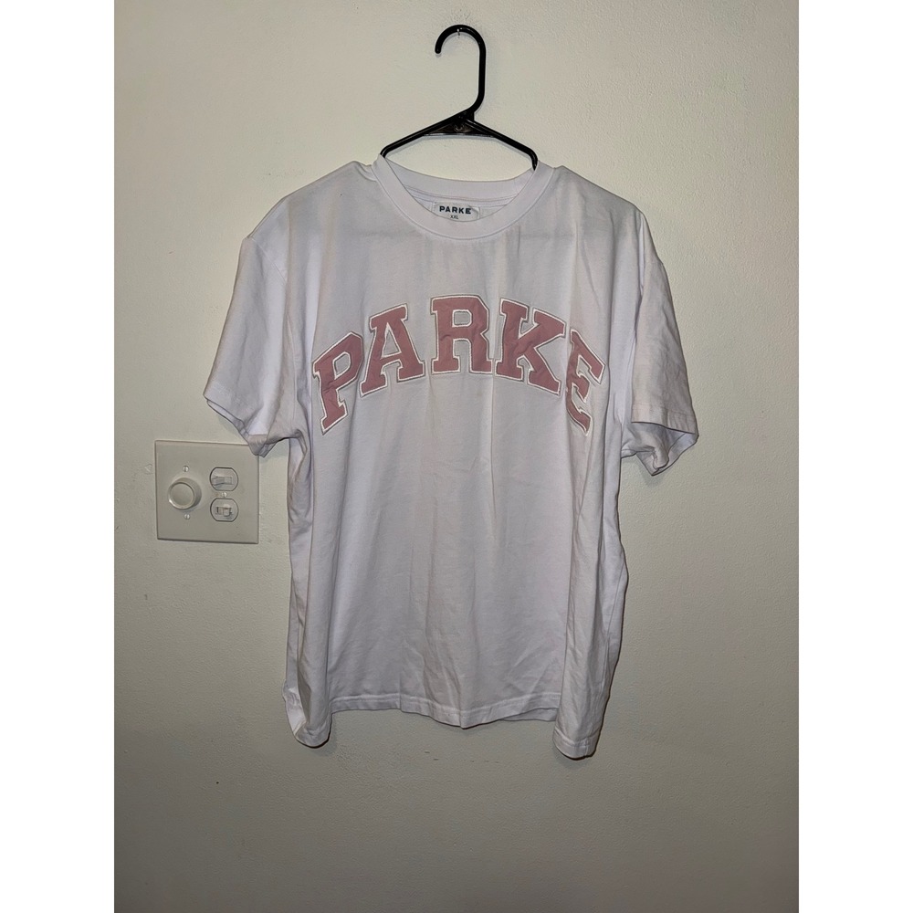 Parke Varsity T-Shirt Pink & White Size XXL